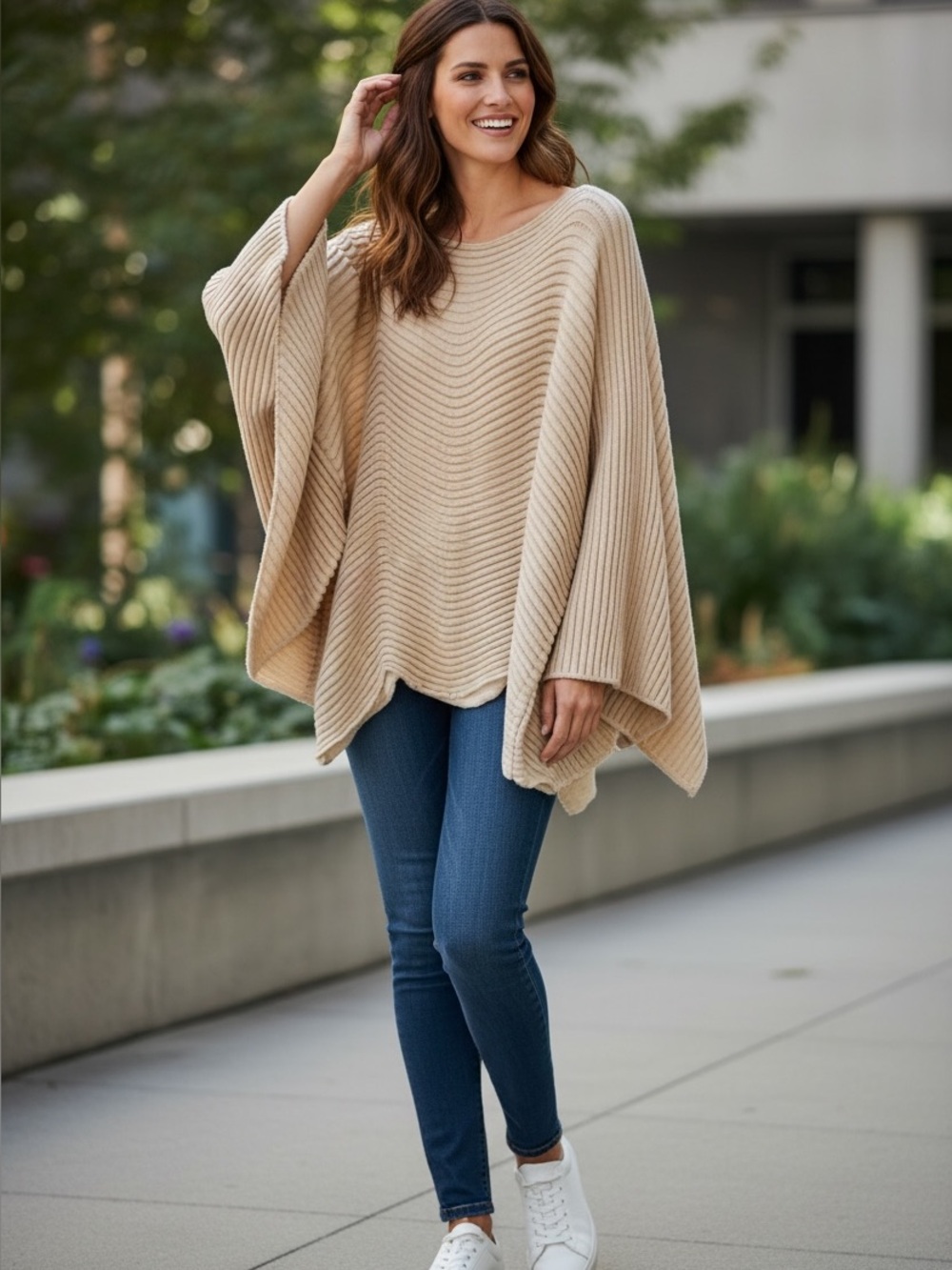 Kerisma- Cream Ribbed Knit Sweater